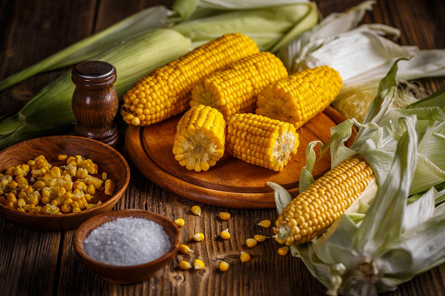 Yellow corn shown in close detail