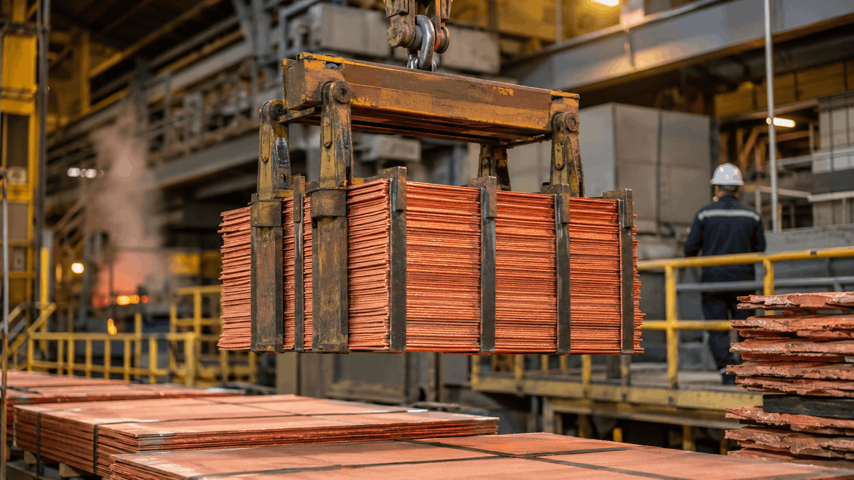 Industrial copper production setting